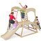 Pine and Beech Wood 6-in-1 Indoor Jungle Gym with Slide, Monkey Bars and Climbing Ladders